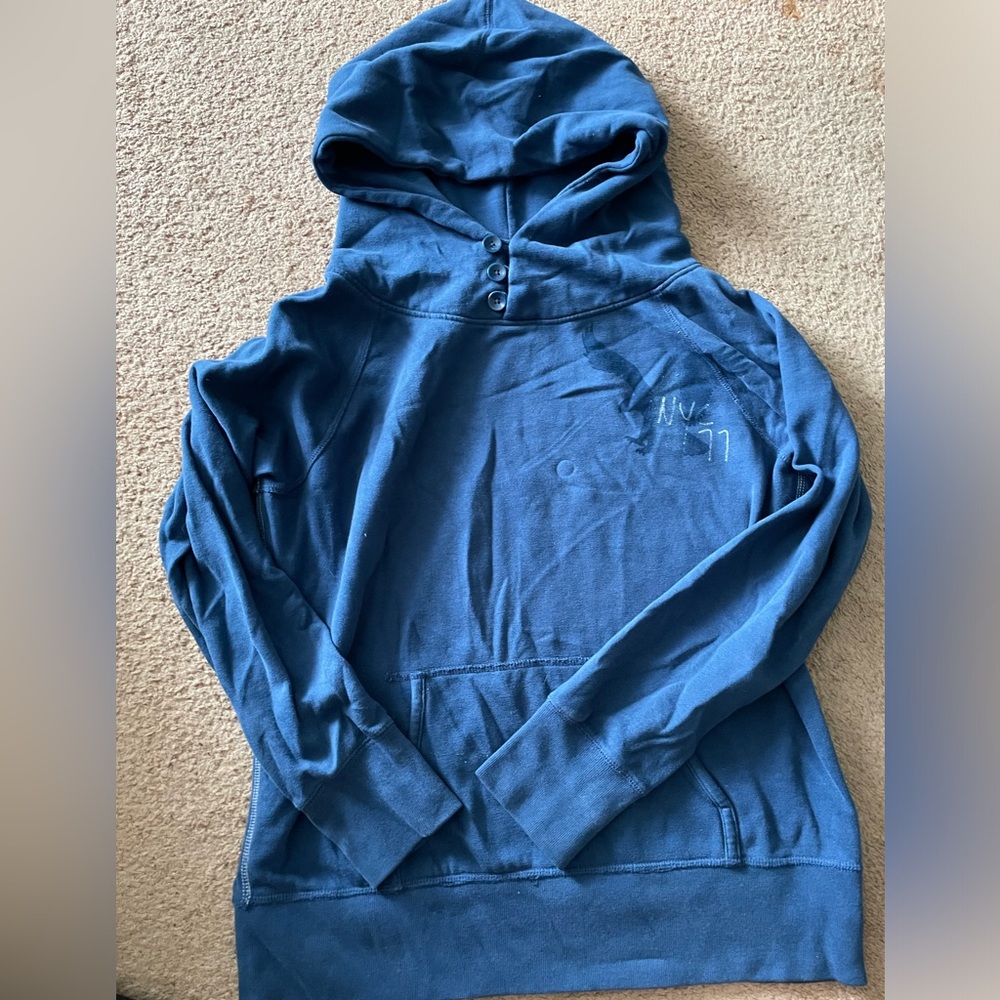 AE Blue button detail hoodie